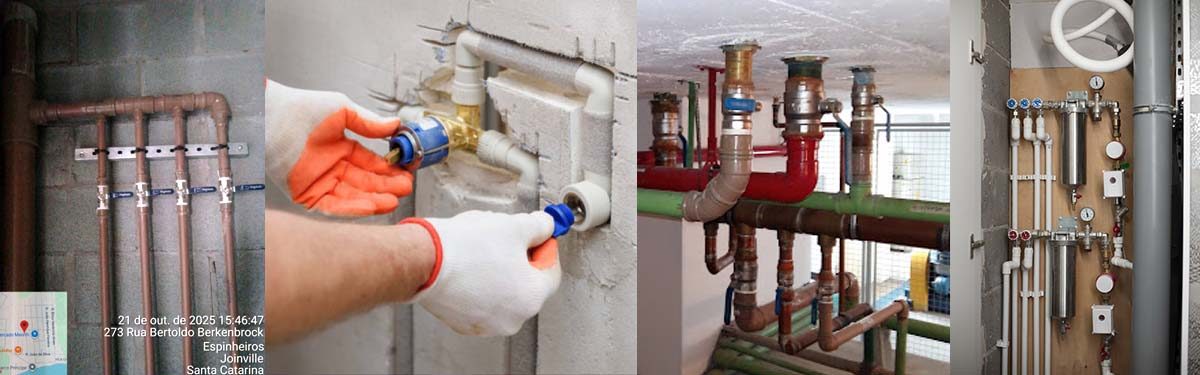 Serviços hidráulicos de água quente e fria em Joinville